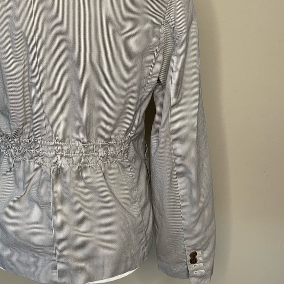 J crew factory womens blazer sz 6 blue pin stripe schoolboy academia pocket - Picture 7 of 10